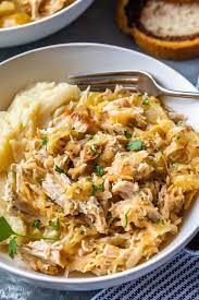 Slow Cooker Pork And Sauerkraut Recipe Slow Cooker Pork Pork And Sauerkraut Recipe Slow Cooker Recipes Healthy