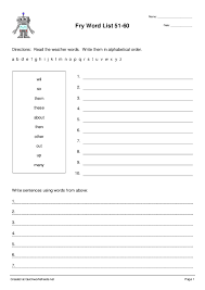 Then follow the instructions in the windows tab. Fry Word List 51 60 Sort Into Order Worksheet Quickworksheets