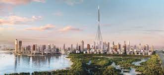Building under construction 210 floors. Dubai Creek Tower Dubai Abu Dhabi Hotels