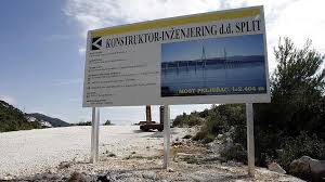 Photo taken on july 28, 2021 shows the construction site of the peljesac bridge at mali ston bay near komarna of southern croatia. Analysis A Bridge Too Close The Geopolitics Of The Peljesac Bridge