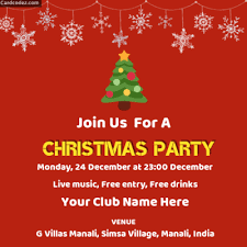 Print or share online for free. Make Free Christmas Party Invitation Card Online Card Codez Name On Greeting Cards