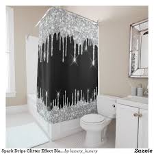 Black And Silver Shower Curtain Set Pin On Bathroom Ideas