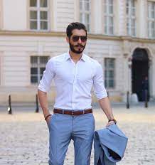 If you wear light color on top then dark color on bottom would be great choice and if colour combinations do rely vastly on your skin tone, personality and style. The Ultimate Suit Color Combination Guide For Men Couture Crib Blue Suit Men Navy Blue Suit Men Formal Men Outfit