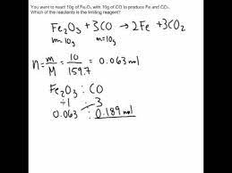 Fe, au, co, br, c, o, n, f. Finding Limiting And Excess Reagents Youtube