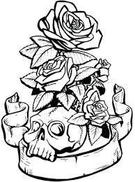 Print sugar skull with roses coloring pages sugar skull. Sugar Skull Coloring Online Novocom Top