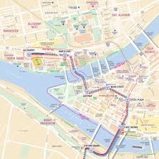 Pittsburgh Downtown Light Rail Subway Map With North Shore Extension Allegheny County Pittsburgh Downtown Subway Map