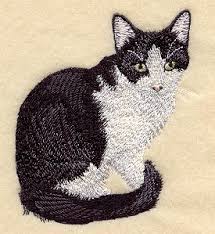 Black And White Tuxedo Cat Trixie Design C7939 From Www Emblibrary Com Cat Quilt Block Cat Quilt Embroidery Library