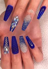 Bold women will love coffin nails. 40 Gorgeous Dark Blue Coffin Nail Designs You Must Try This Winter Cute Hostess For Modern Women Blue Acrylic Nails Blue Coffin Nails Coffin Nails Designs