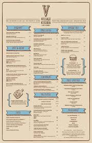 Tres Belle Palette Et L Information Est Bien Presentee The Village Kitchen Menu From Brandcory Menu Board Design Restaurant Menu Design Menu Design