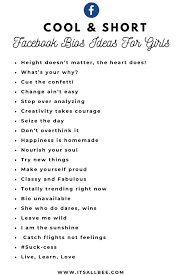 Classy Facebook Bio Ideas For Girls 100 Cool Witty Sassy Facebook Bios For Girls Itsallbee Travel Blog In 2020 Facebook Bio Quotes Bio Quotes Bio For Facebook