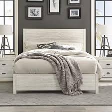 Rustic grey wood bedroom set. Amazon Com Grain Wood Furniture Montauk Full Size Solid Wood Panel Bed Rustic Off White Farmhouse Nautical Coastal Shabby Chic Furniture Decor