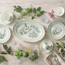 Sudu garpu pinggan mangkuk perak peralatan makan pisau. Noritake 6pcs Tea For Two English Herb Artelia