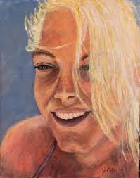 Acrylic painting with stained glass effect