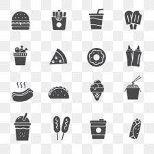 Black And White Transparent Background Black And White Sandwich Clipart Fast Food Icons Set Black And White Style Of Fast Food Icons Such As Burger French Fries Ice Cream Pizza And More Icon Burger Pizza Png And Vector With Trans In 2020