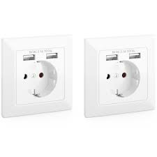 2x doppelsteckdosen, 2x steckdose mit schalter, 1x doppelsteckdose mit schalter, 1x. Deleycon 2x Einbausteckdose Mit 2x Usb Real De