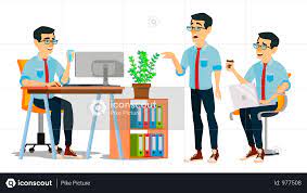 Businessman Character Working In Office On Desk Illustration Man Character Business Man Illustration