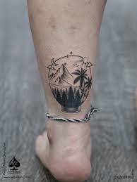 Whether its trees, animals, mountains and wild flowers; Custom Nature Tattoo On Leg Ace Tattooz