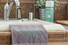 Kitchen dish towels with vintage design for kitchen decor super absorbent 100% natural cotton kitchen towels (size: Diy Embroidered Kitchen Towels Tonya Staab