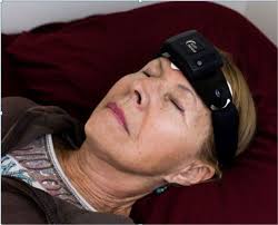 Subject wearing the sleep profiler.