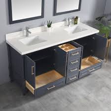 You have a number of different countertop materials for use in your bathroom, far. 72 X 22 Willow Collections Aberdeen Bathroom Vanity In Hale Navy Blue With 2 In White Quartz Willow Bathroom Vanity