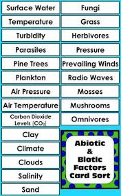 Ecosystem Biotic And Abiotic Factors Worksheet Abiotic Biotic Factors Activity For Living Non Living Things In Ecosystems Abiotic Science Lessons High School Science
