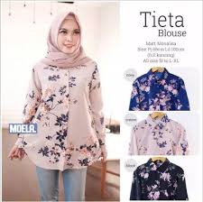 Fashion, pakaian wanita material : Jual Baju Atasan Wanita Tieta Baju Kemeja Baju Kemeja Motif Bunga Monalias Di Lapak Goshop Bukalapak
