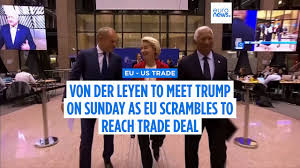 Ursula von der Leyen to meet Donald Trump in Scotland on Sunday to discuss  trade - video Dailymotion