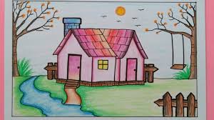 Gambar dan lukisan pemandangan alam yang diposkan berikut ini adalah usaha kami untuk menyajikan semangat apresiasi terhadap alam ciptaan tuhan yang dituangkan melalui sebuah karya. Cara Menggambar Pemandangan Rumah How To Draw Easy Scenery Youtube
