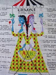 Gemini Zodiac Sign Handkerchief Twins Astrological Horoscope Etsy Mother Birthday Gifts Zodiac Signs Gemini Vintage Handkerchiefs