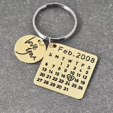 Personalized Calendar Keychaincustomized Calendar Anniversary Etsy In 2020 Calendar Keychain Personalised Calendar Keychain