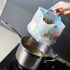Panier De Cuisson Vapeur En Silicone Gadget Cuisine Idee Cadeau Cuisine Trucs De Cuisine