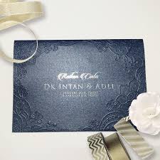 Semua template kad jemputan ini boleh digunakan untuk kegunaan peribadi dan. Kad Kahwin Vip Royal Series A5 Dark Blue Metallic Modern Exclusive Wedding Cards Shopee Malaysia