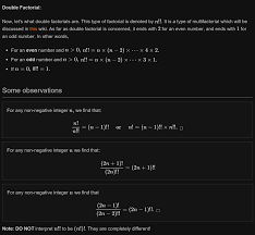 N Double Factorial Mathematics Worksheets Math Number Theory