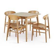 Oscar Scandi Dining Table And 4 Chairs Oak Furnitureland Scandi Dining Table Oak Furnitureland 4 Seater Dining Table