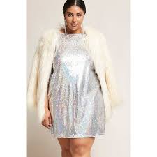 Forever21 Plus Size 12x12 Sequin Dress 48 Liked On Polyvore Featuring Plus Size Women S Fashio White Off Shoulder Dress Off Shoulder Dresses Sparkly Dress