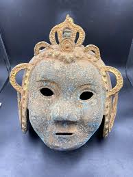 Wonderful Old Ancient Chinese Bronze Military Soldier Helmet With Gold  Gilded Beautiful Pattern