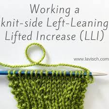 How to knit right lifted increase (rli) подробнее. Tutorial Working A Knit Side Left Leaning Lifted Increase La Visch Designs