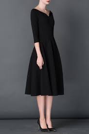 Cys Black A Line Midi Hepburn Dress Midi Dresses At Dezzal Kleider Kleidung Kleider Damen