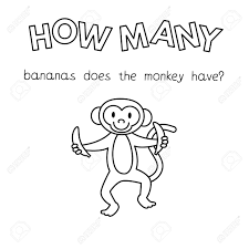 There are tons of great resources for free printable color pages online. Cartoon Monkey Counting Game Vector Coloring Book Pages For Children Education How Many Bananas Does The Monkey Have Royalty Free Cliparts Vectors And Stock Illustration Image 134615224