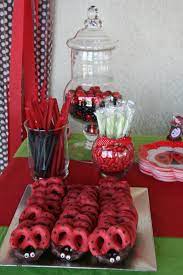 Ladybug Party With Katie Bee In Our Bonnet Ladybug Pretzels Ladybug Baby Shower Ladybug Party