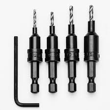 4 Piece Wood Screw Countersink Pilot Hole Drill Bit Set Wood Screws Drill Bits Woodworking