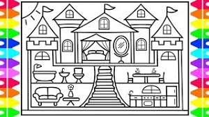 Would like to put together a color mixing activity without all the mess that comes with it? How To Draw A Castle For Kids Castle Drawing For Kids Castle Coloring Pages For Kids Youtube