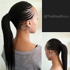 Part the hair you want to cornrow and section off the rest of the hair with the help of sectioning clips or hair elastics. So Neat And Beautiful Cornrow Ponytail Braided Hairstyles African Braids Hairstyles