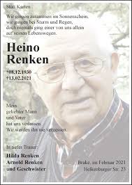 Traueranzeigen von Heino Renken