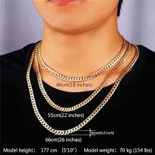 Classic hexagon pendant engraved initial design with paperclip chain choker necklace set, perfect gold layered initial necklaces for women girls wear. Men S Jewellery Men S Jewelry Hip Hop Men 18k Yellow Gold Plated Cuban Chain Necklace Jewellery Watches Vishawatch Com