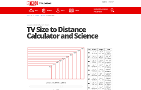 Tv Size To Distance Calculator And Science Tv Size Tv Size Guide Distance Calculator