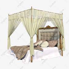سرير مزدوج مع ناموسية, سرير مزدوج, سرير كبير, نافذة خشبية PNG وملف PSD  للتحميل مجانا