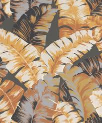 Describes the length, width and height of an object; Non Woven Wallpaper Floral Leaves Anthracite 535631