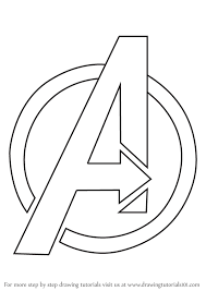 Learn How To Draw Avengers Logo Brand Logos Step By Step Drawing Tutorials Avengers Drawings How To Draw Avengers Marvel Drawings