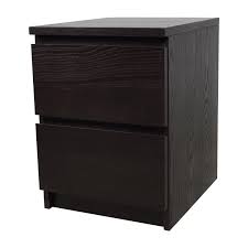 67 Off Ikea Ikea Malm Black Two Drawer Nightstand Tables